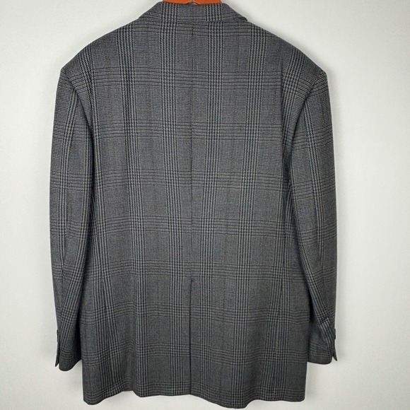 Bill Blass Menswear Tailored Gray Plaid Two Button Blazer Jacket - Picture 6 of 6